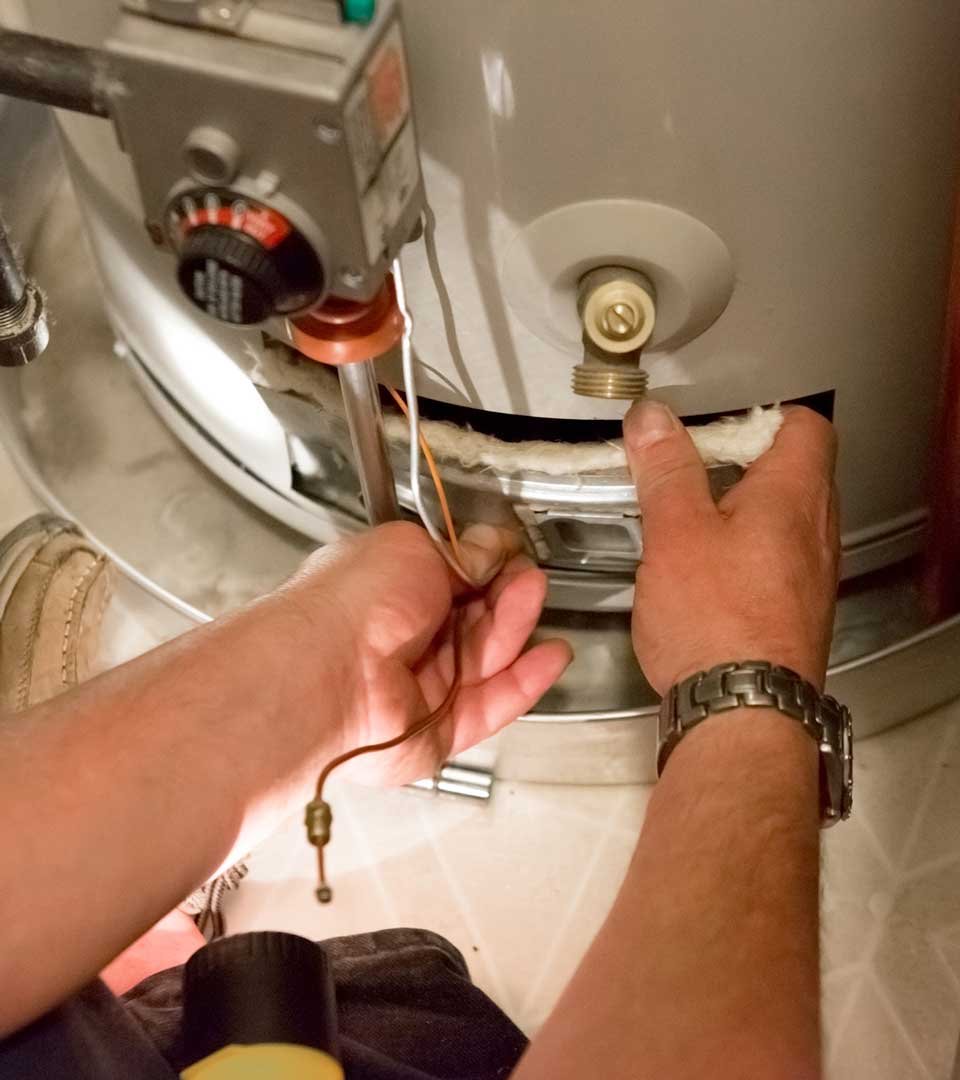 Water Heater being repaired